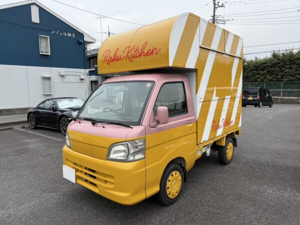 ID:78@平成19年 ダイハツ ハイゼットトラック キッチンカー 移動販売車 販売口二か所!シンク付き