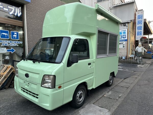 ID:66＠H.24(2012)年 スバル サンバートラック TB 加工車(普通)登録 キッチンカー グリーン 走行42,588km