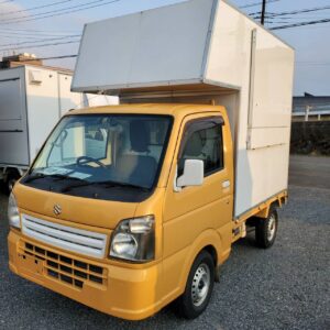 ID:81@ 平成25(2013)年 スズキ キャリイ キッチンカー 移動販売車、冷蔵庫、2槽シンク付き跳ね上げ販売口