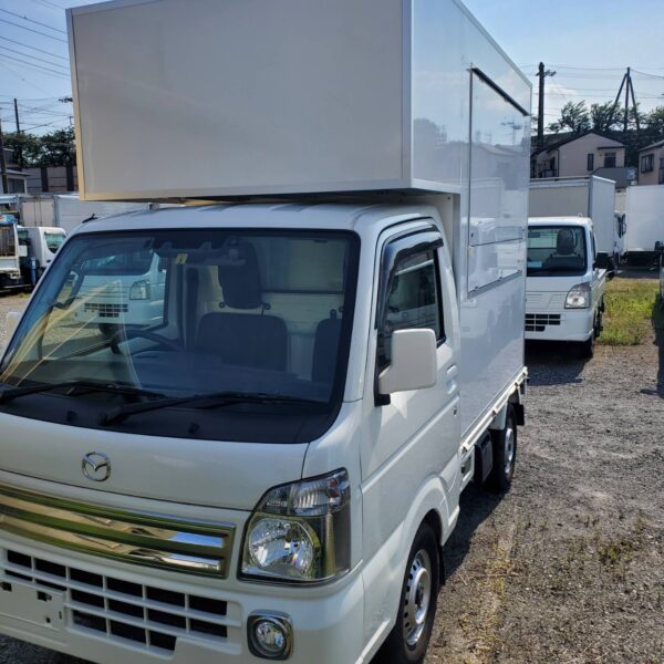 ID:c86@ 4WD　令和2年 マツダ スクラムトラック キッチンカー、(脱着式キッチンBOX)冷蔵庫、シンク等機材込